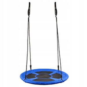 Leagan tip cuib Sersimo NS8, diametru 90cm, inaltime reglabila, pentru exterior, sarcina 150 kg, Albastru Negru