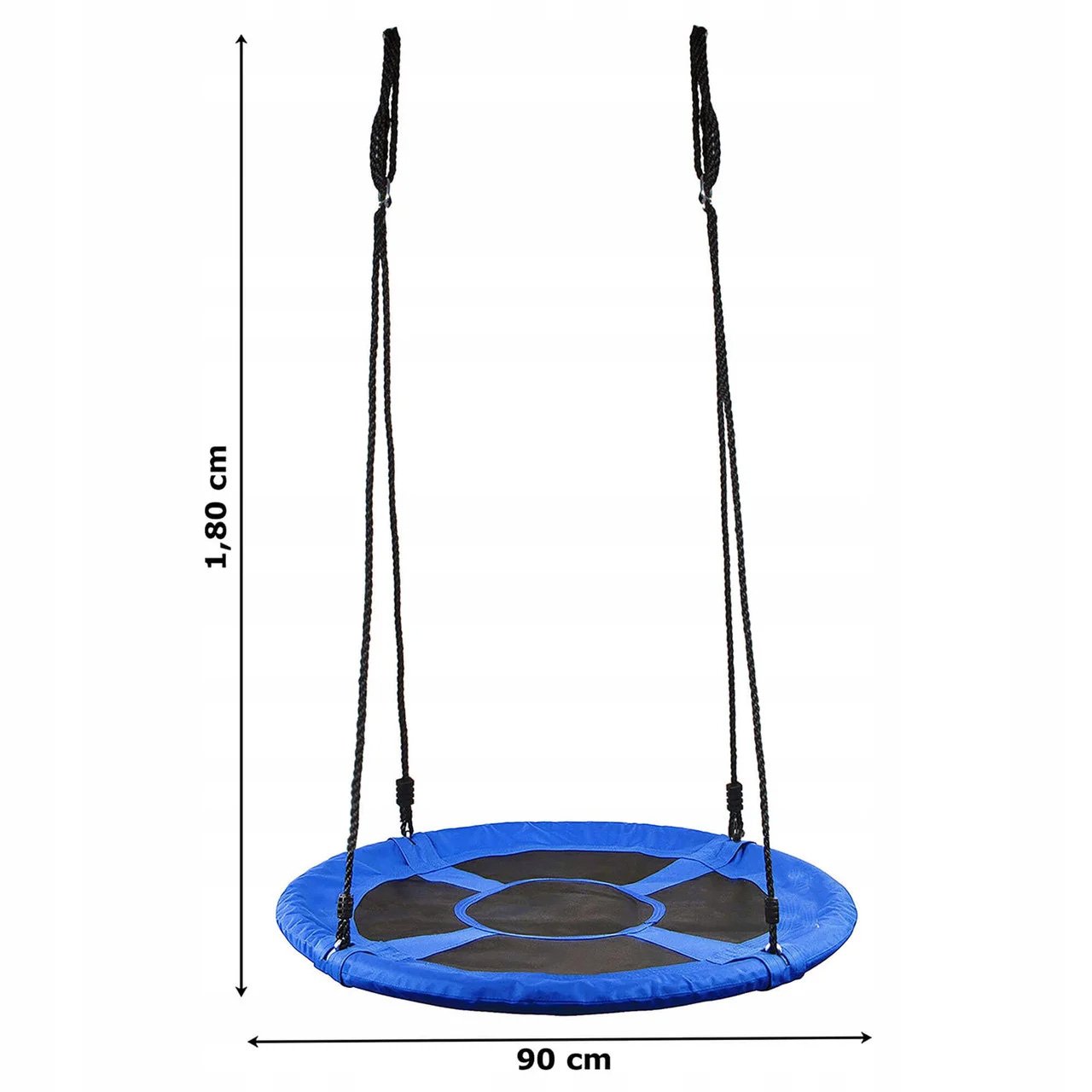 Leagan tip cuib Sersimo NS8, diametru 90cm, inaltime reglabila, pentru exterior, sarcina 150 kg, Albastru Negru - imagine 2
