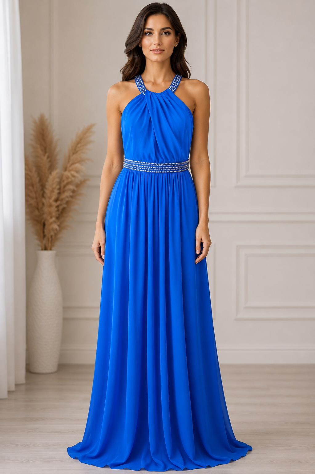 Rochie elegantă de seară – albastru electric 💙 - imagine 2