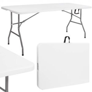 Masa dreptunghiulara pliabila multifunctionala, 180x72x75cm, alba