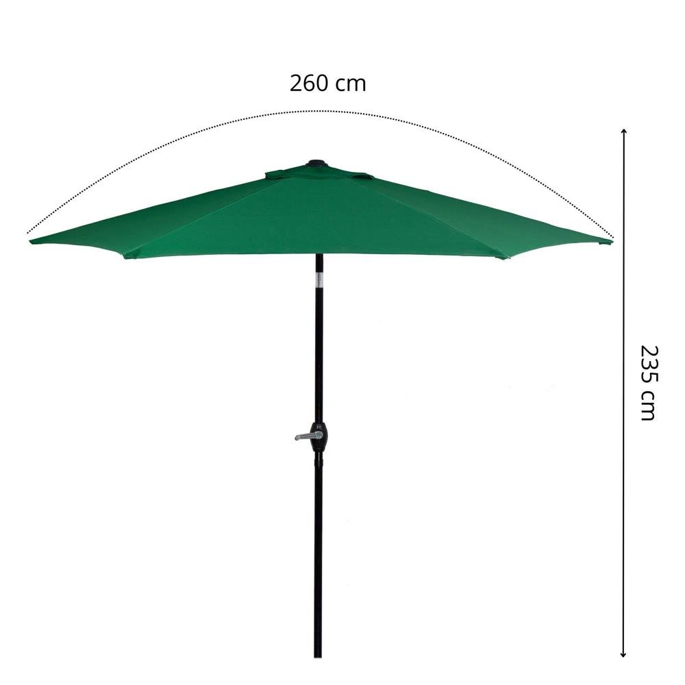 Umbrela terasa gradina, cu manivela si inclinare, diametru 250cm, Verde - imagine 11