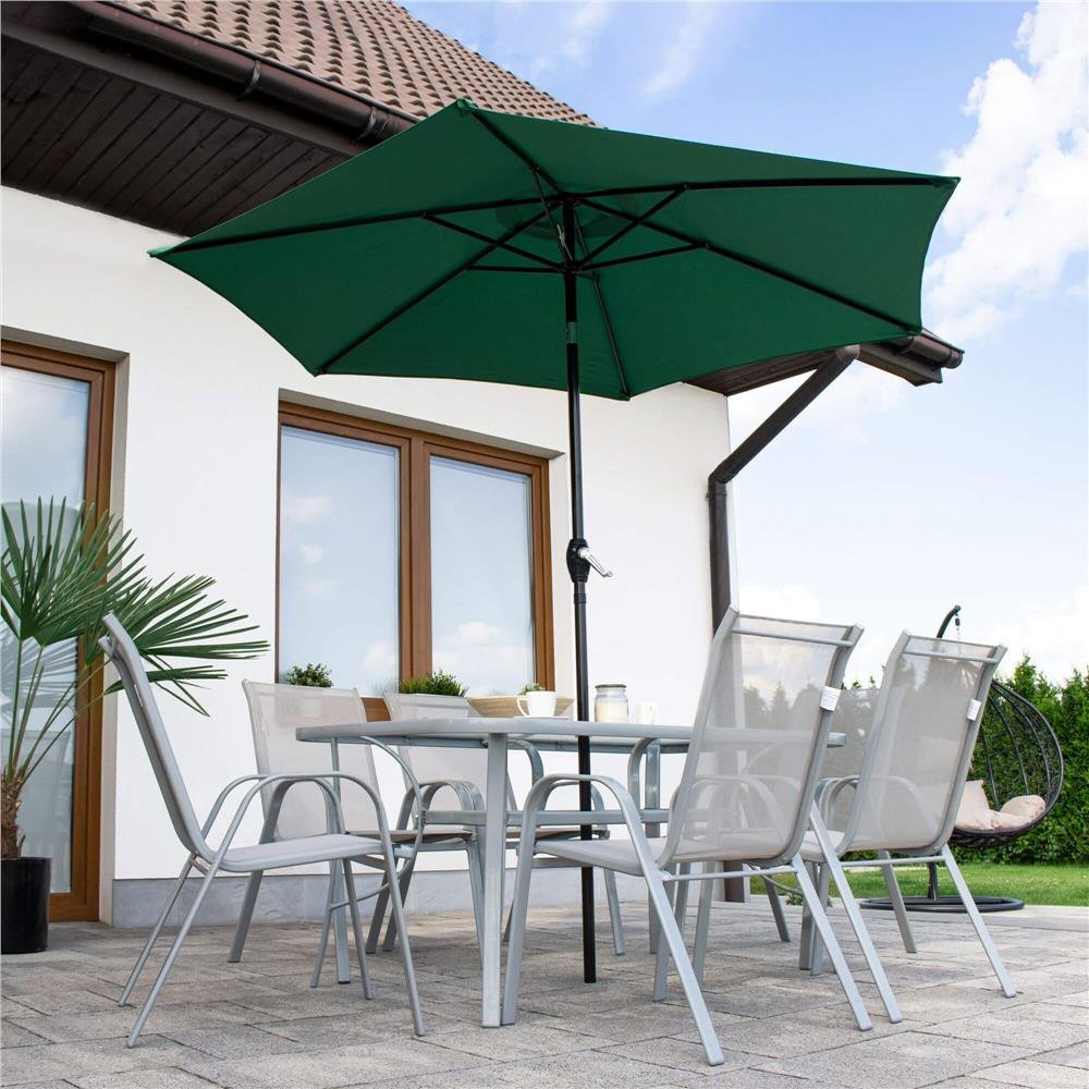 Umbrela terasa gradina, cu manivela si inclinare, diametru 250cm, Verde - imagine 13
