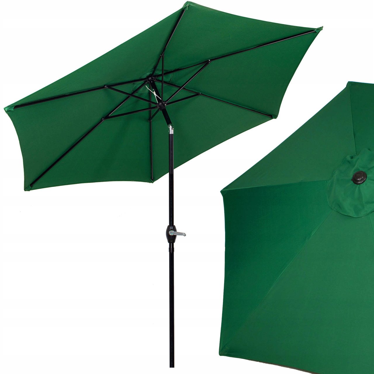 Umbrela terasa gradina, cu manivela si inclinare, diametru 250cm, Verde - imagine 2