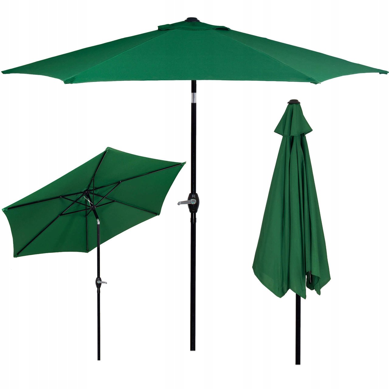 Umbrela terasa gradina, cu manivela si inclinare, diametru 250cm, Verde - imagine 8