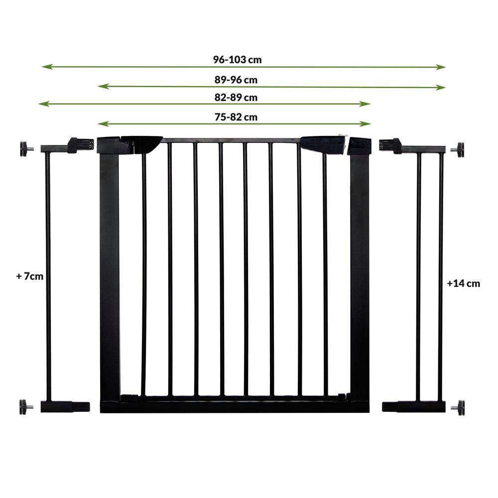 Poarta de siguranta Safety Gate pentru scari, ajustabila 97-103 cm, din otel, neagra - imagine 2