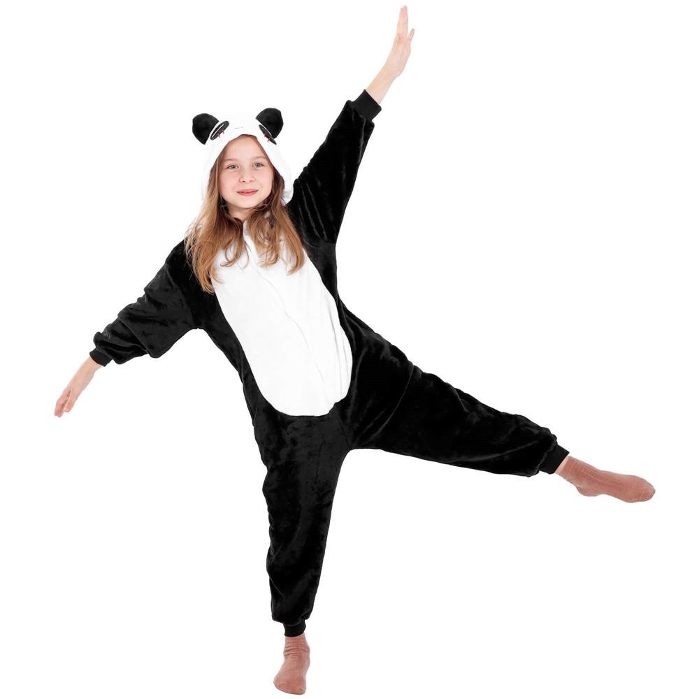 Pijama tip salopeta pentru copii, model panda, marime 125-140cm - imagine 8