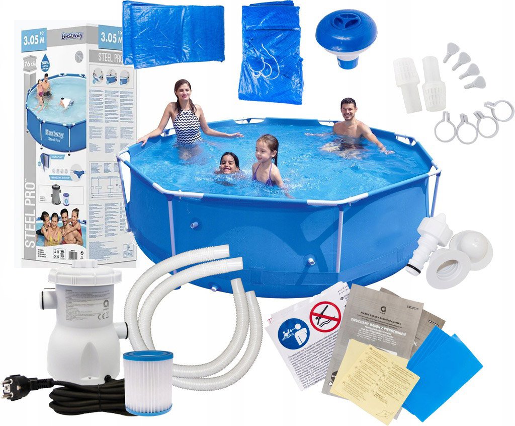 Piscina cadru metalic Bestway, 305x76 cm, 4.500 litri, cu toate accesoriile - imagine 2