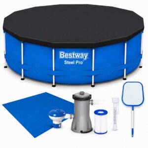 Piscina cadru metalic Bestway, 305×76 cm, 4.500 litri, cu toate accesoriile