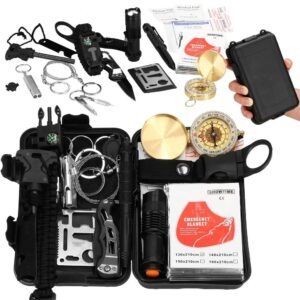 Kit de supravietuire turistic multifunctional camping, vanatoare, pescuit, 19 piese