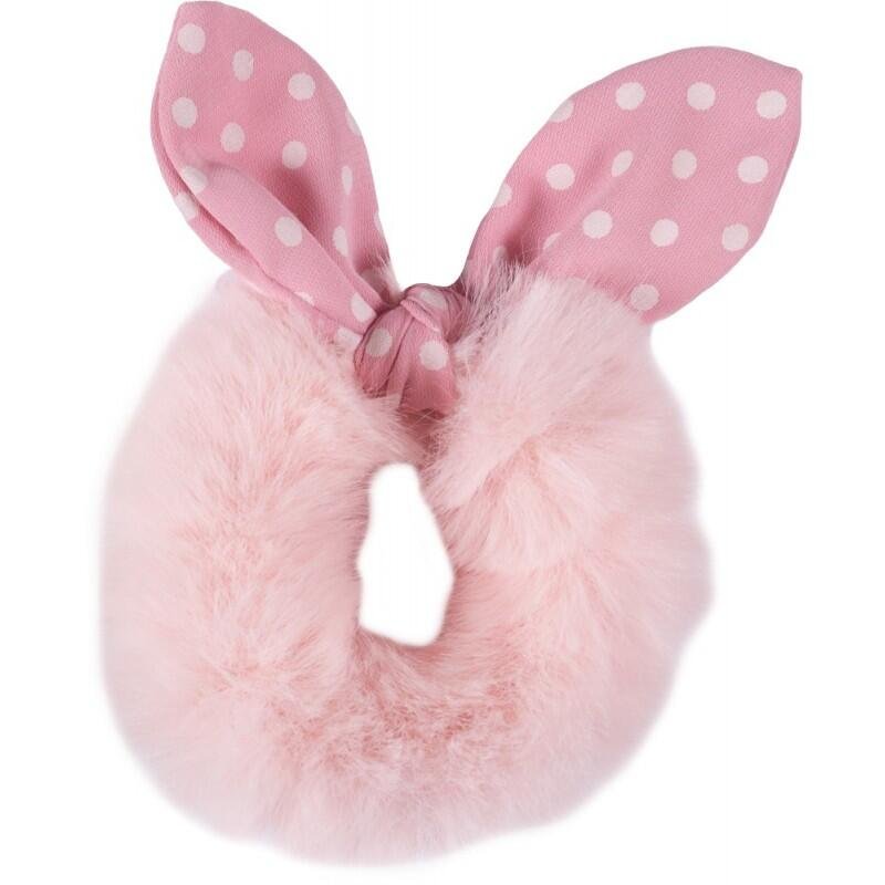 Set doua elastice de par Top Choice 25983, Puffy dots (1 roz + 1 gri) - imagine 3