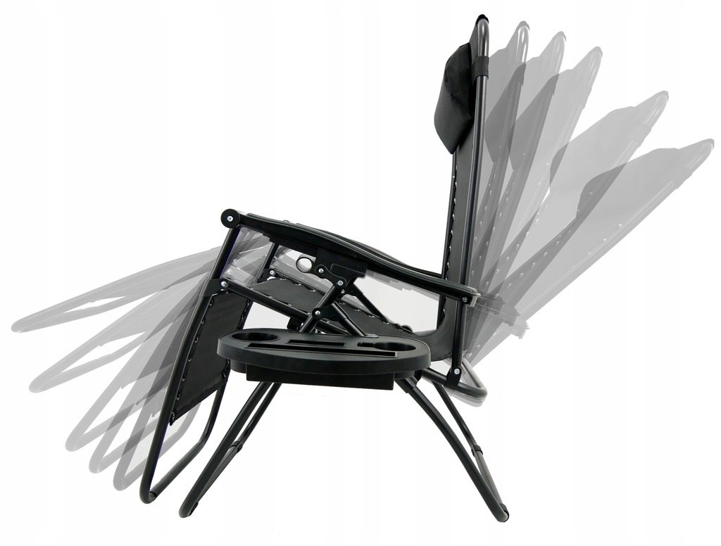 Sezlong pliabil SERSIMO, Relax Zero Gravity, 80x60x153cm, Negru - imagine 12