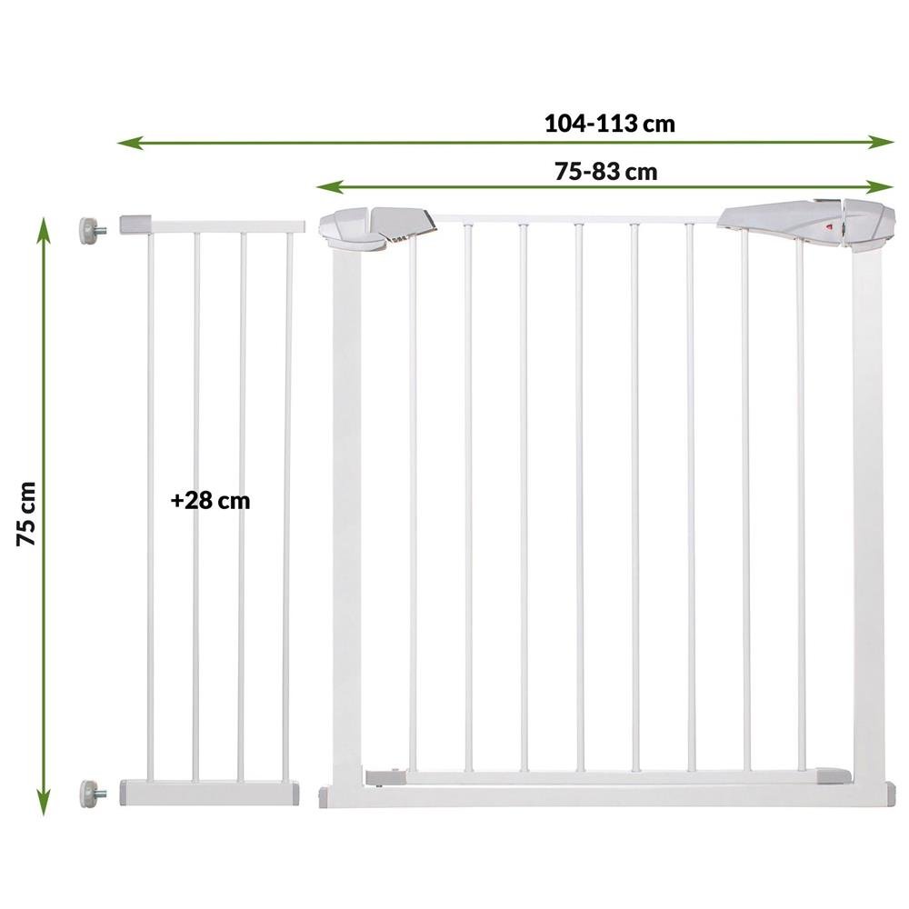 Poarta de siguranta Safety Gate pentru scari, ajustabila 104-113 cm, din otel, alba - imagine 5