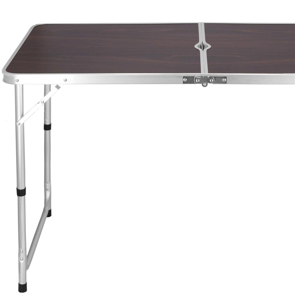 Set masa camping pliabila blat MDF cu 4 scaune, 120x60x60/70cm, Maro Negru - imagine 21
