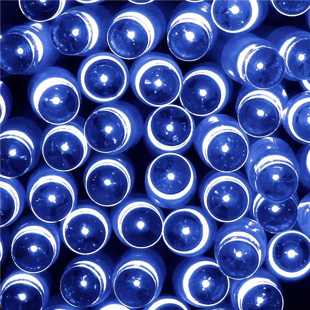 Instalatie lumini de exterior pentru gradina, 10 metri, 100 LED-uri, cu baterii, albastru - imagine 4