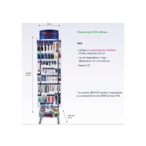 Expozitor accesorii cosmetice, Top Choice, 210x60cm