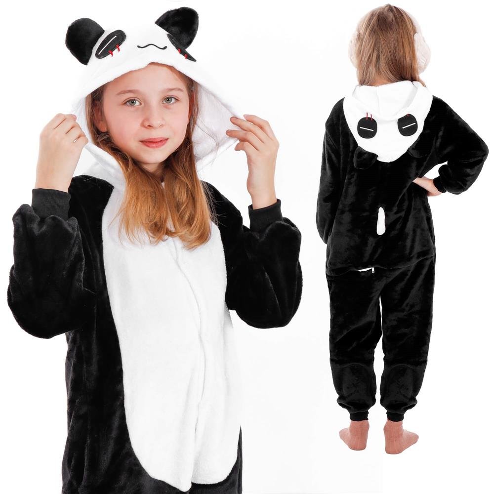 Pijama tip salopeta pentru copii, model panda, marime 125-140cm - imagine 9