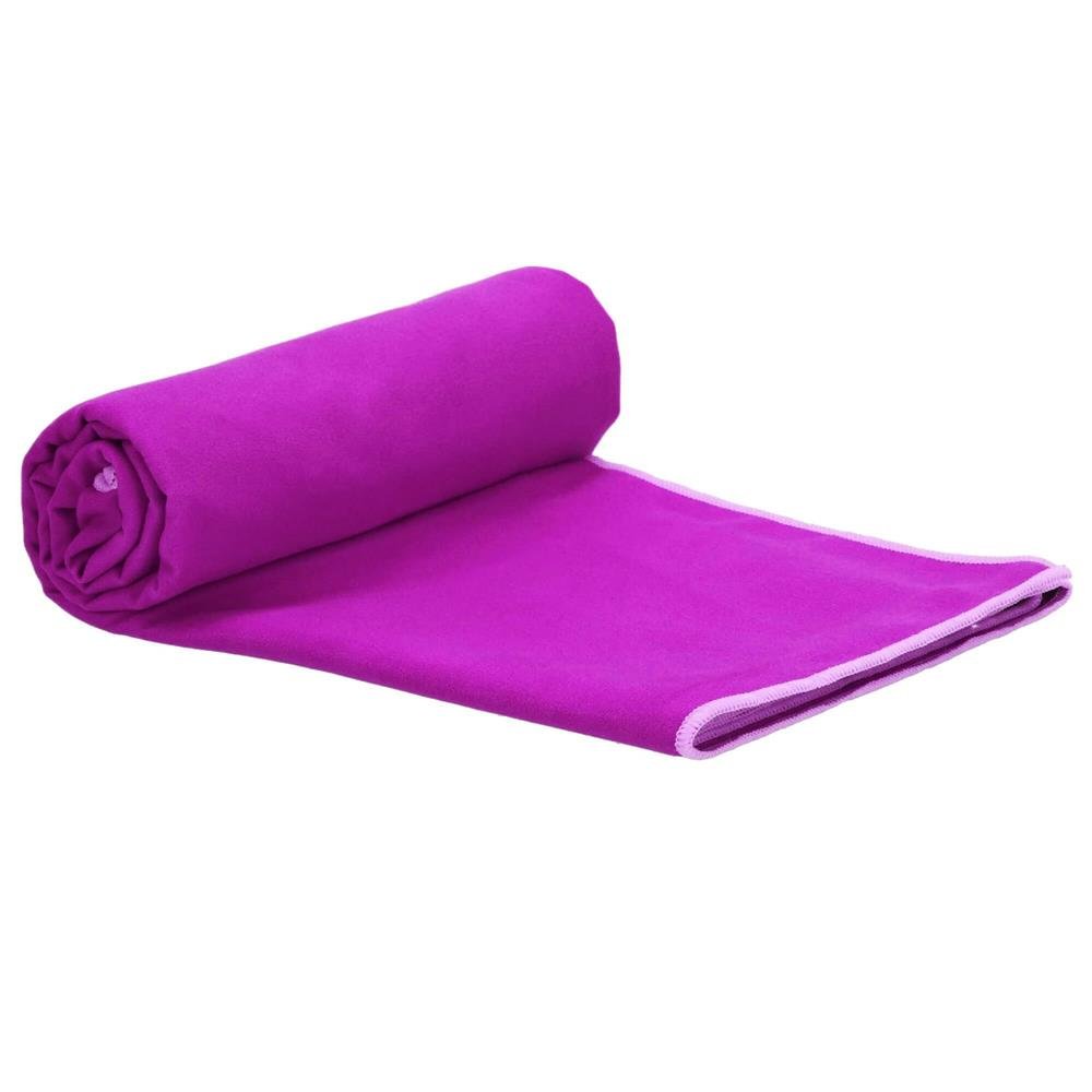 Prosop de plaja cu uscare rapida, husa de transport, 75x150cm, violet - imagine 10