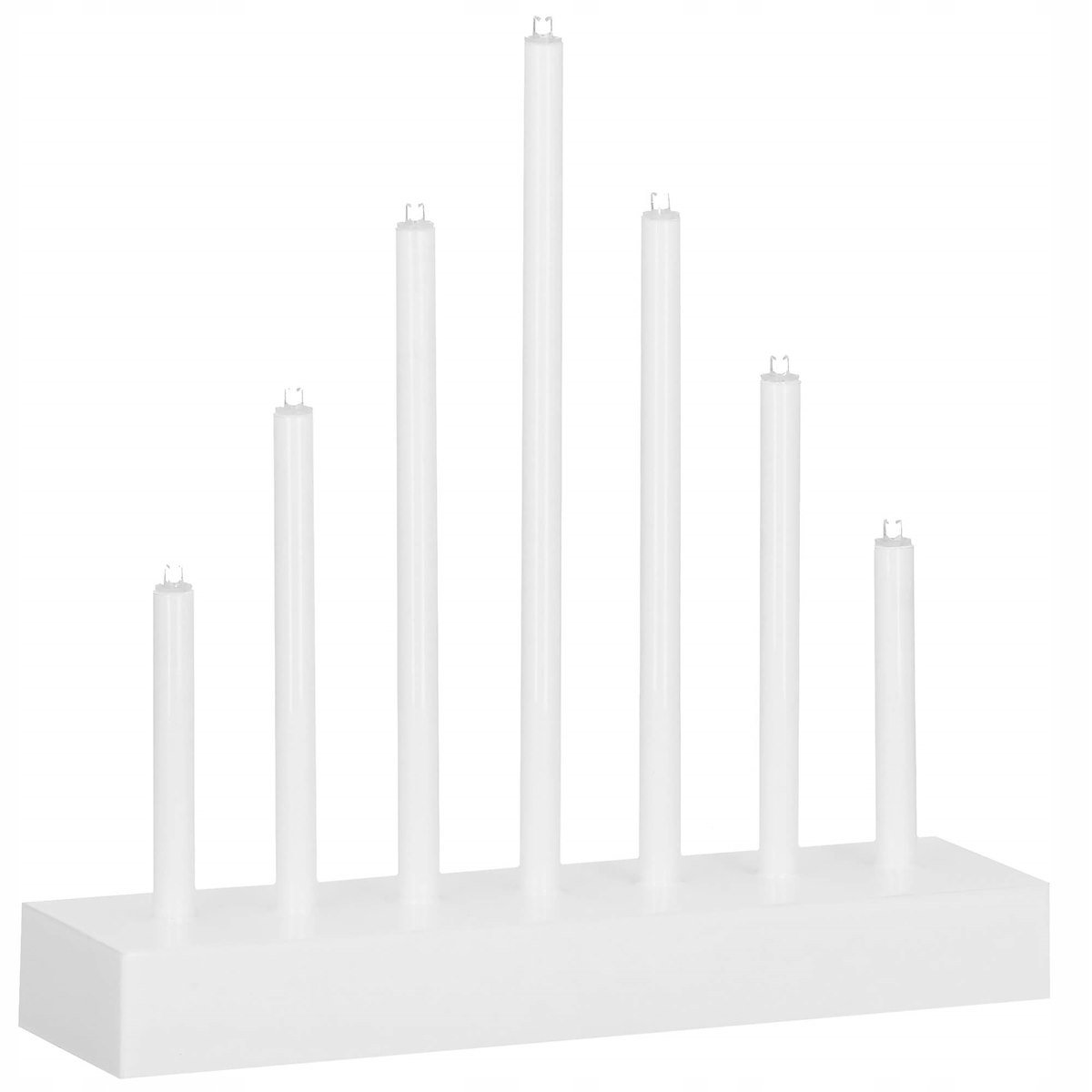Sfesnic de Advent cu 7 lumanari LED, lumina alb cald, alimentare cu baterii, 21x20 cm - imagine 7