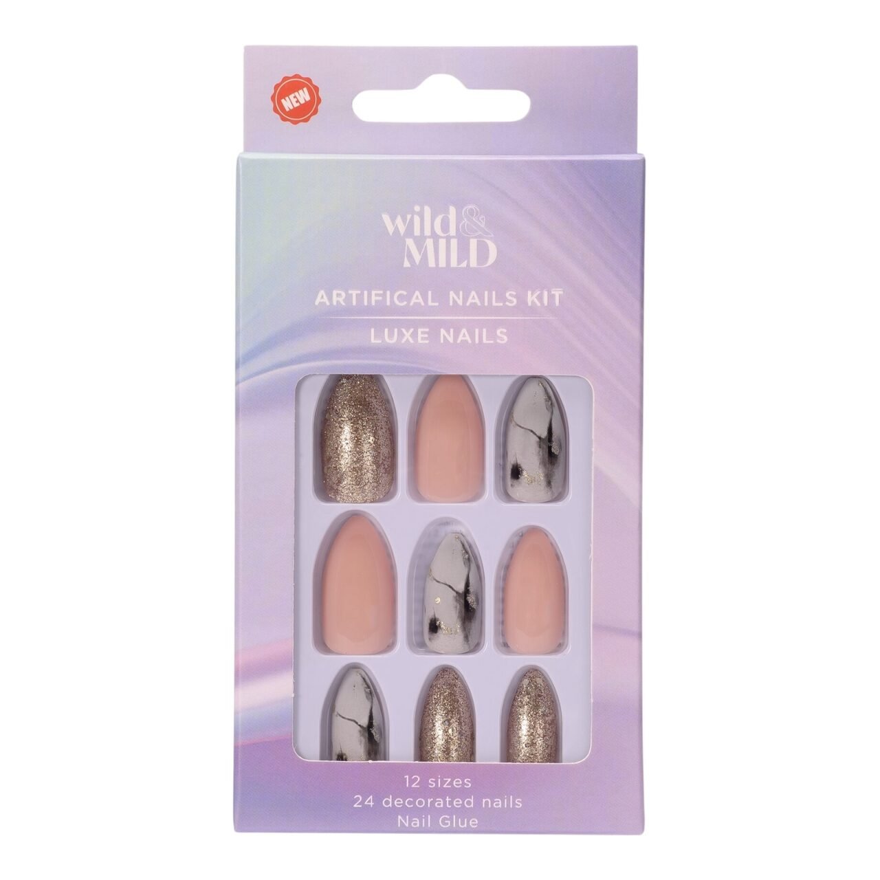 Unghii false 080 Sparkle & Shine Wild & Mild N24