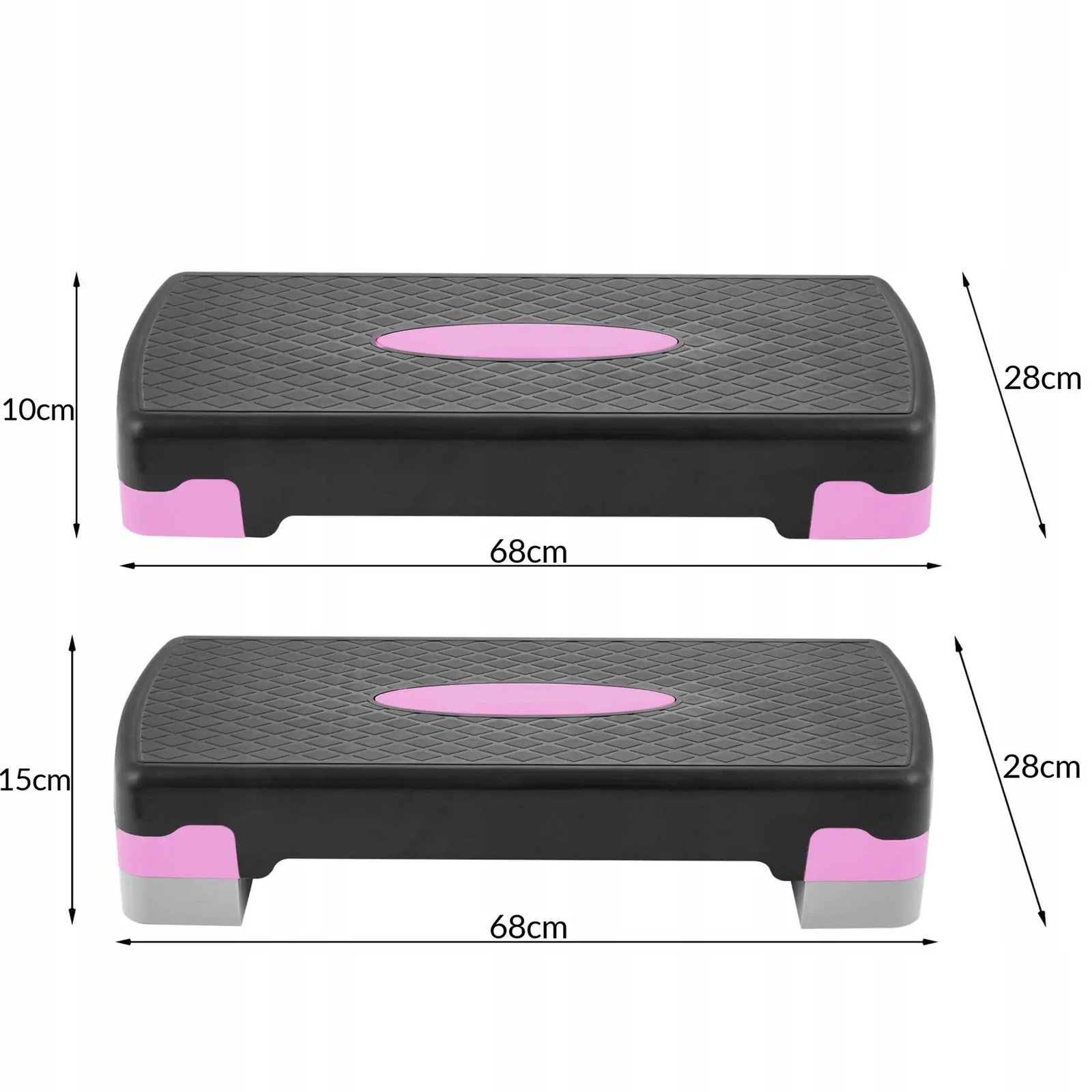 Stepper aerobic, ajustabil in 2 trepte, gri/roz, greutate maxima 250 kg, cu covoras de protectie - imagine 10