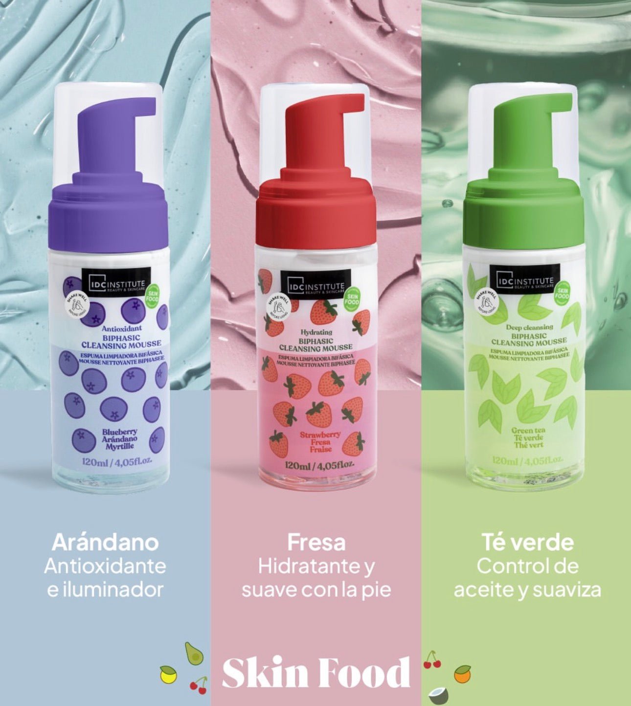 Set demachiant spuma bifazic pentru curatarea fetei Skin Food, 16 bucati, diverse sortimente, 120 ml, Idc Institute, 44130 - imagine 5