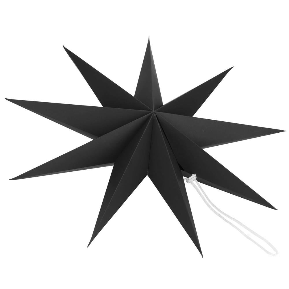 Stea decorativa 3D din hartie, cu 9 colturi, 60 cm, neagra - imagine 9