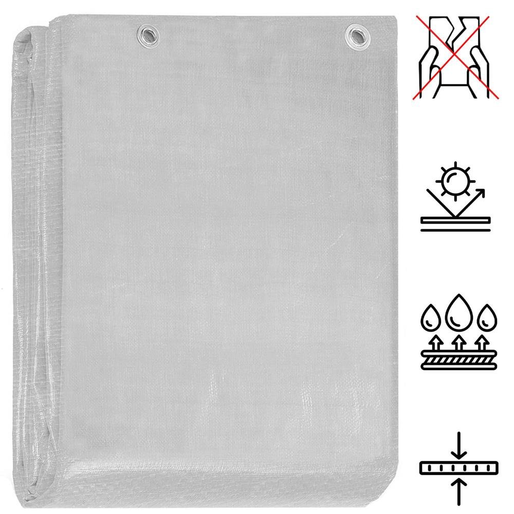 Prelata din polietilena impermeabila laminata, 270g/m2, 3x3m, gri - imagine 15