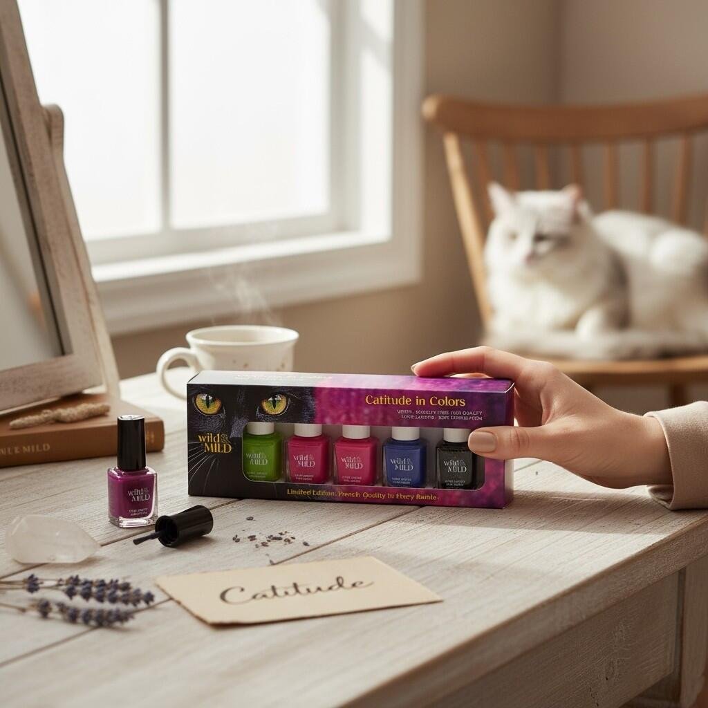 Set lac de unghii Catitude in Colors, 5 buc x12ml, 64703, Wild&Mild - imagine 2