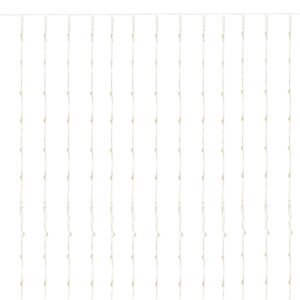 Perdea luminoasa 300 LED-uri, 3m, pentru interior/exterior, telecomanda, iluminare galbena