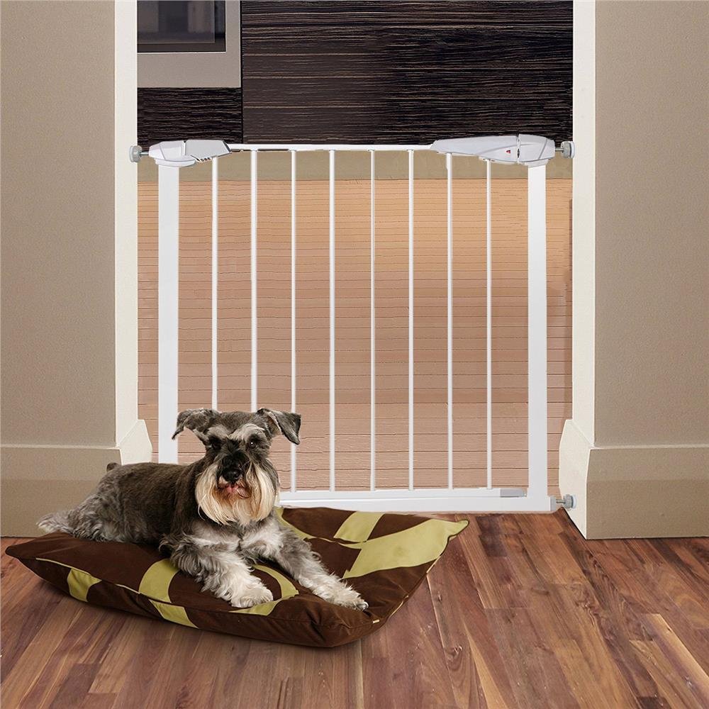 Poarta de siguranta Safety Gate pentru scari, ajustabila 104-113 cm, din otel, alba - imagine 7