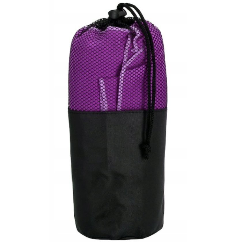 Prosop de plaja cu uscare rapida, husa de transport, 75x150cm, violet - imagine 2