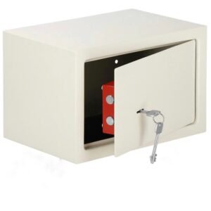 Seif standard cu cheie, 200x310x200 mm, Otel, Bej
