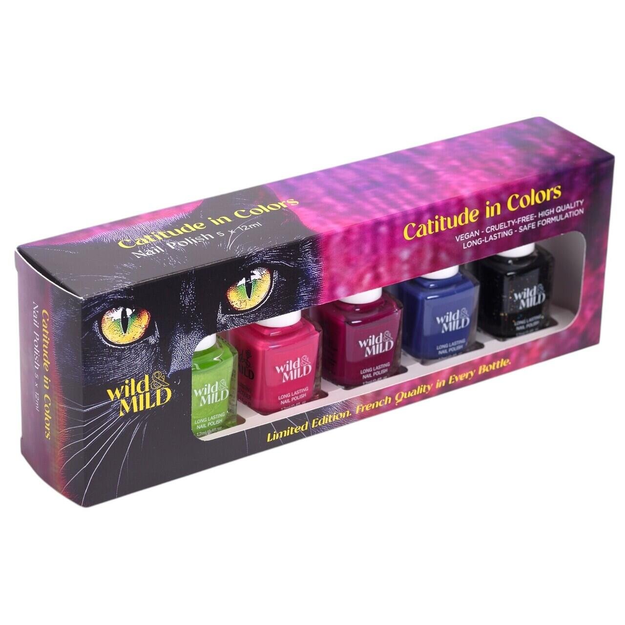 Set lac de unghii Catitude in Colors, 5 buc x12ml, 64703, Wild&Mild - imagine 3