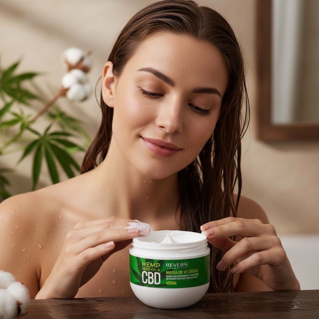 Mască de păr cu ulei natural de cânepă si CBD, Revers, regenerare si hidratare intensiva, 250ml - imagine 4