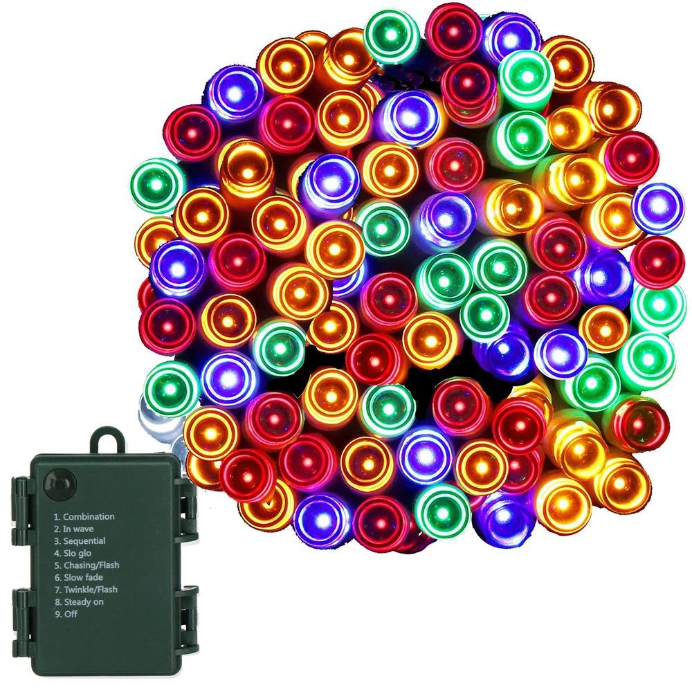 Instalatie lumini de exterior pentru gradina, 5 metri, 50 LED-uri, cu baterii, multicolor - imagine 3