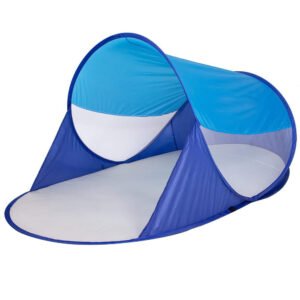 Cort plaja si picnic semi-deschis Sersimo, protectie UV, 200x120x95cm, albastru