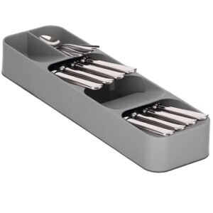 Organizator tacamuri sertar, 5 compartimente, 40x11x5,5cm, gri