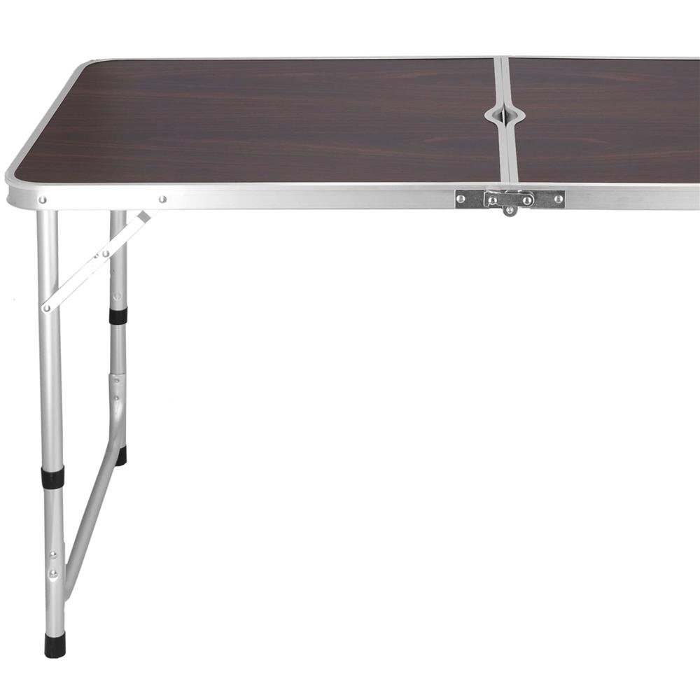 Set masa camping pliabila blat MDF cu 4 scaune, 120x60x60/70cm, Maro Negru - imagine 20