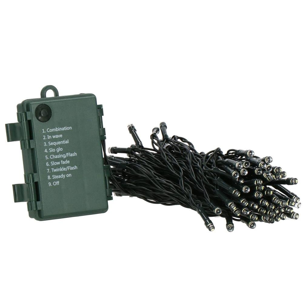 Instalatie lumini de exterior pentru gradina, 5 metri, 50 LED-uri, cu baterii, galben - imagine 9