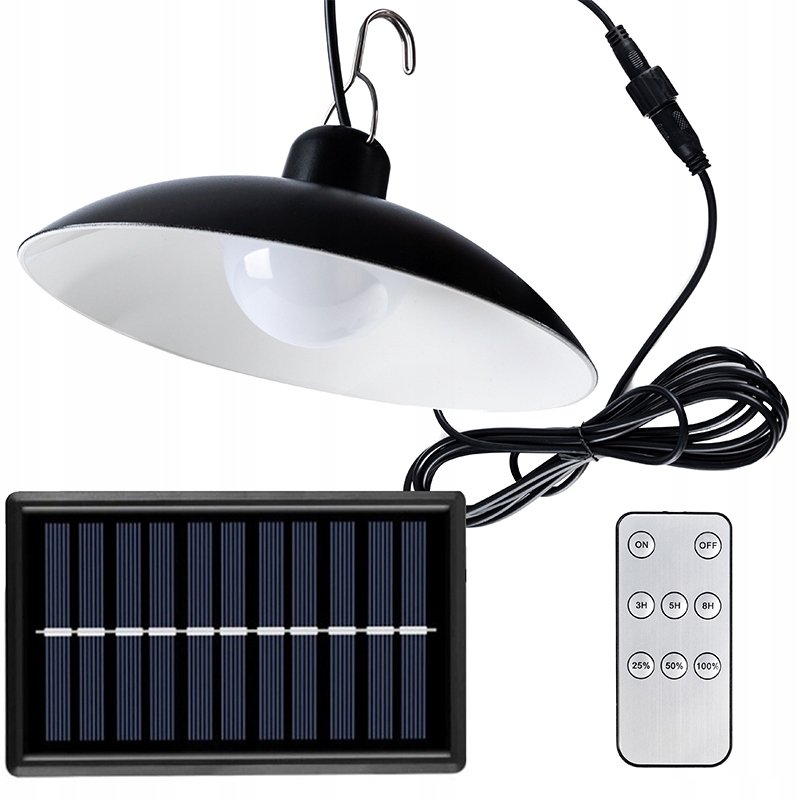 Lampa solara tip pendul, panou solar independent cu cablu de 3 metri, cu telecomanda - imagine 8