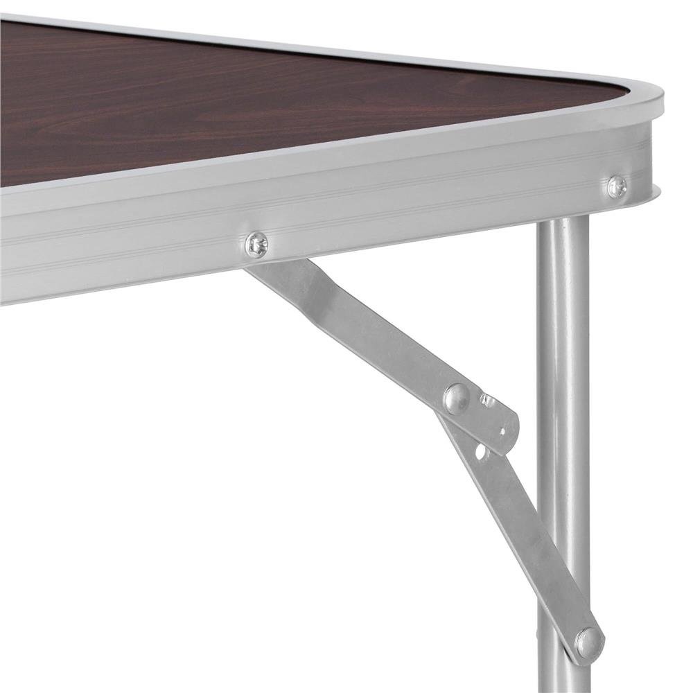 Set masa camping pliabila blat MDF cu 4 scaune, 120x60x60/70cm, Maro Negru - imagine 5