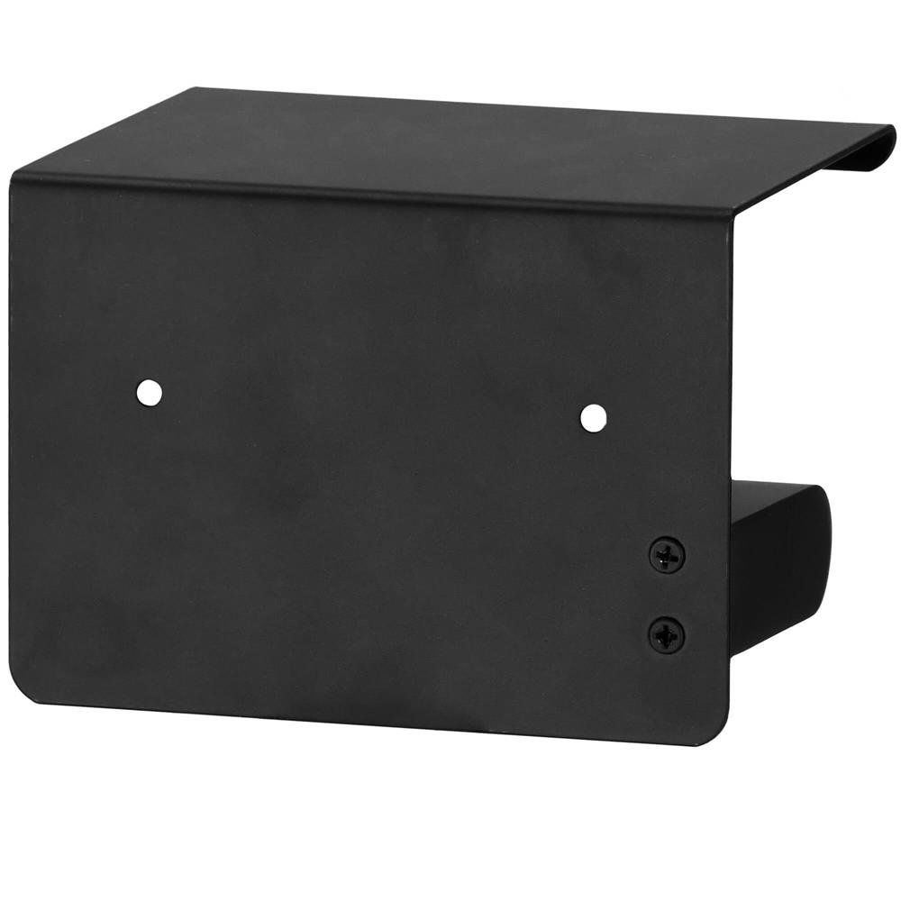 Suport hartie igienica din otel cu raft depozitare, prindere fara gaurire, 14cm, negru - imagine 11