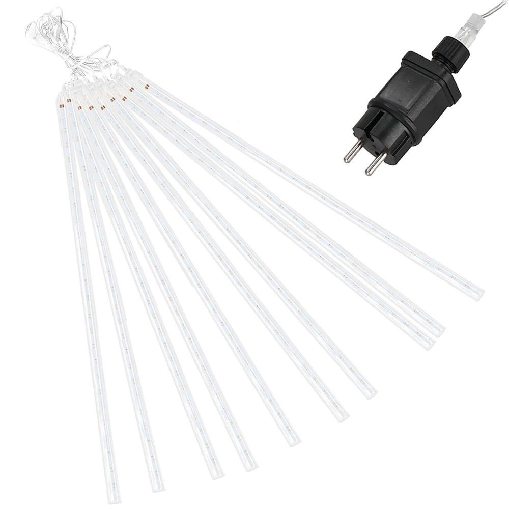 Instalatie de Craciun, 10 tuburi, 50cm, 480 LED, ploaie de meteoriti, albastru - imagine 6