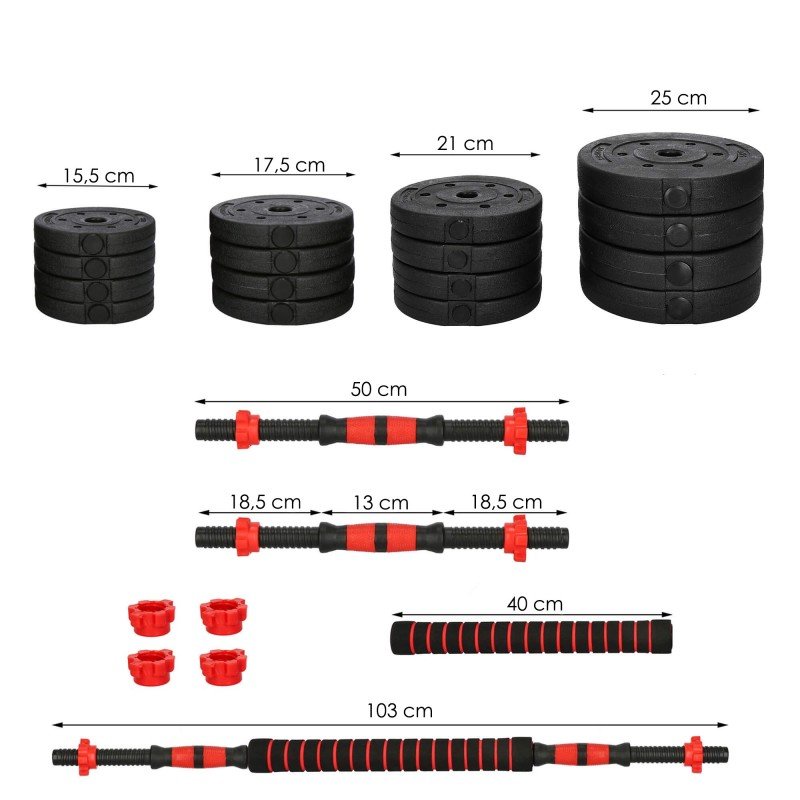 Set gantere si haltera reglabile Sersimo, 40kg - imagine 11