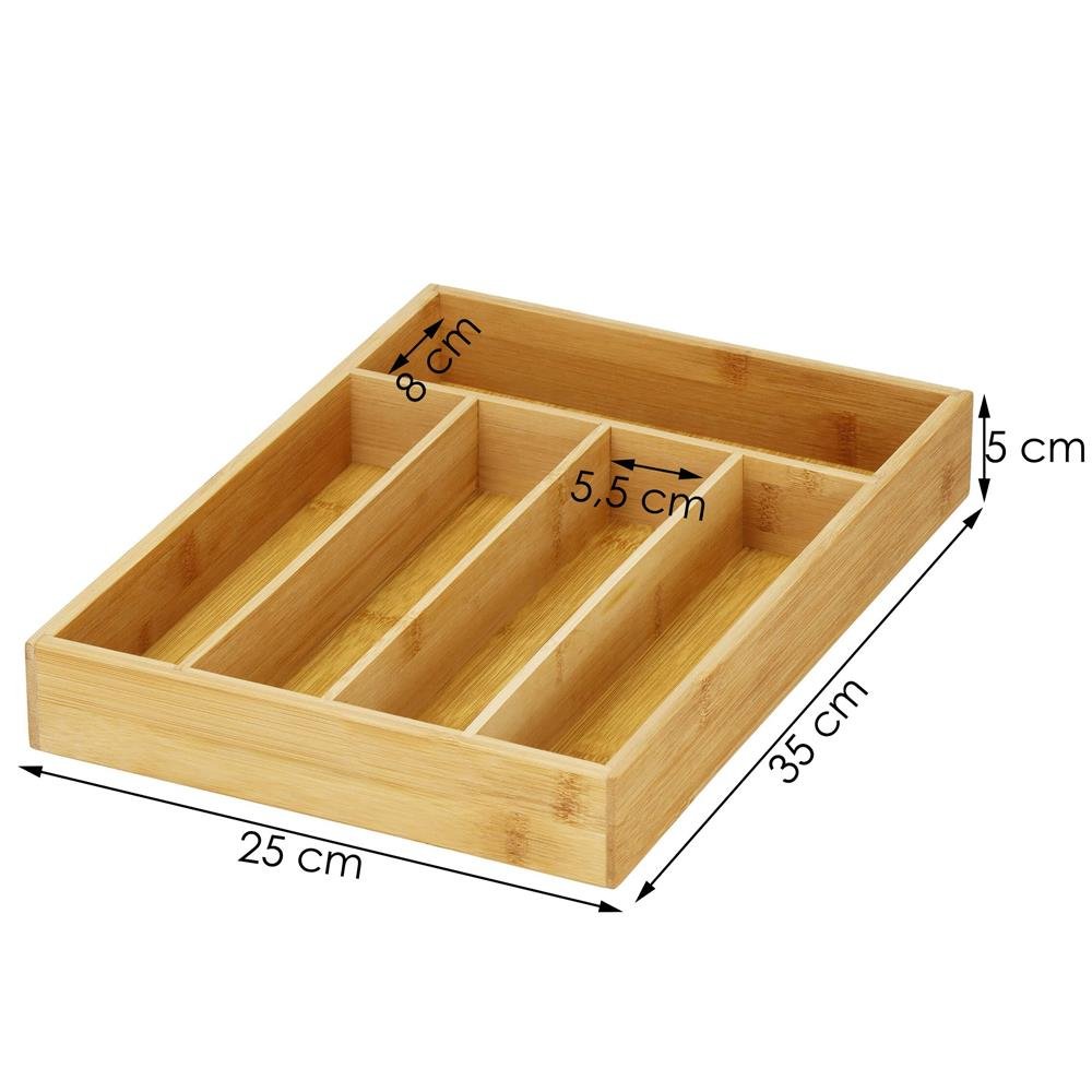 Organizator tacamuri si ustensile bucatarie, bambus, 25x35x5cm - imagine 9