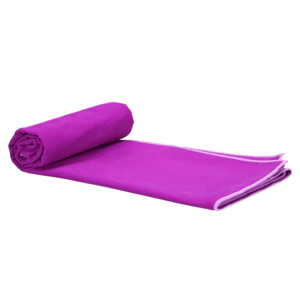 Prosop de plaja cu uscare rapida, husa de transport, 75x150cm, violet - imagine 11