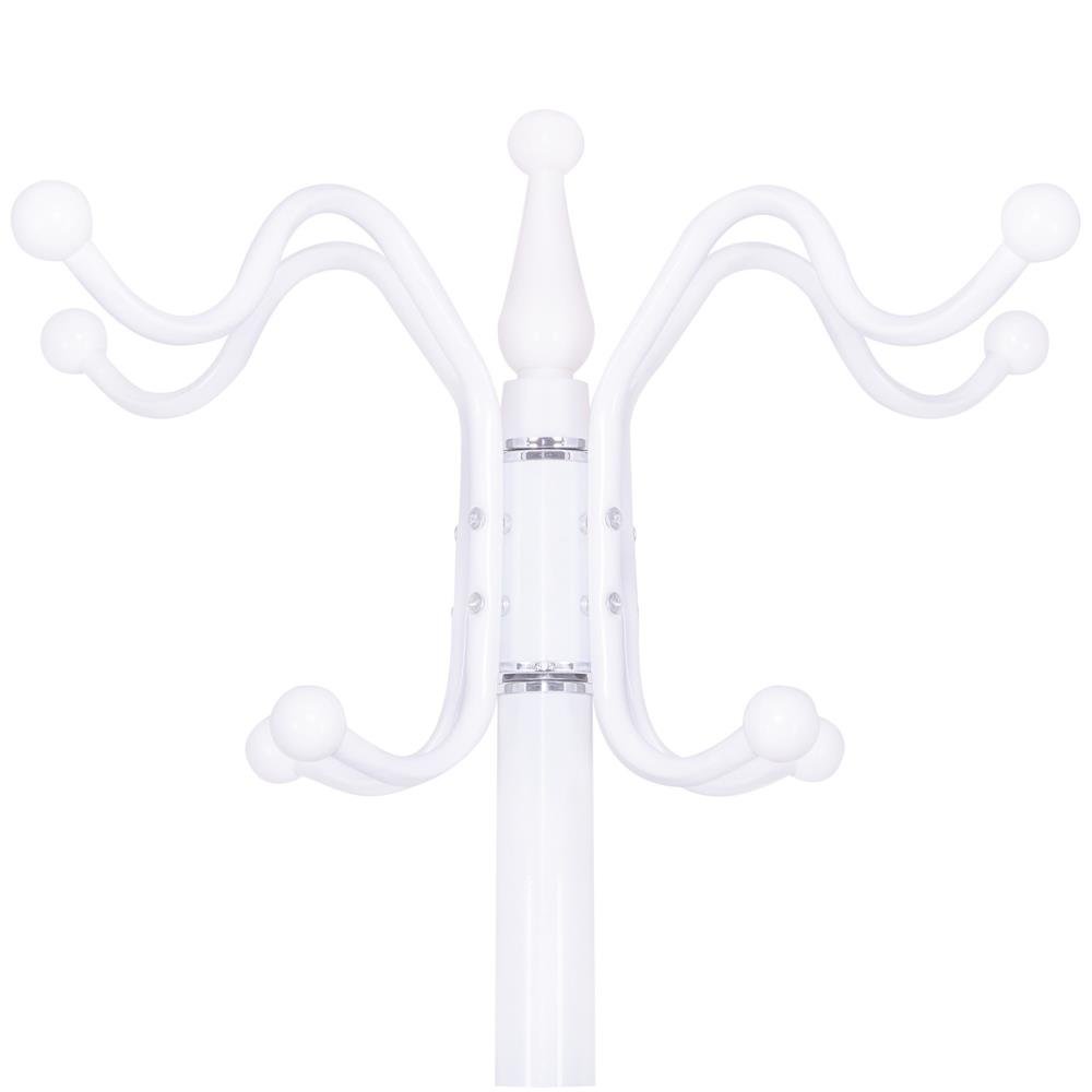 Cuier tip pom din metal Sersimo, 12 agatatoare, 174cm, alb - imagine 3