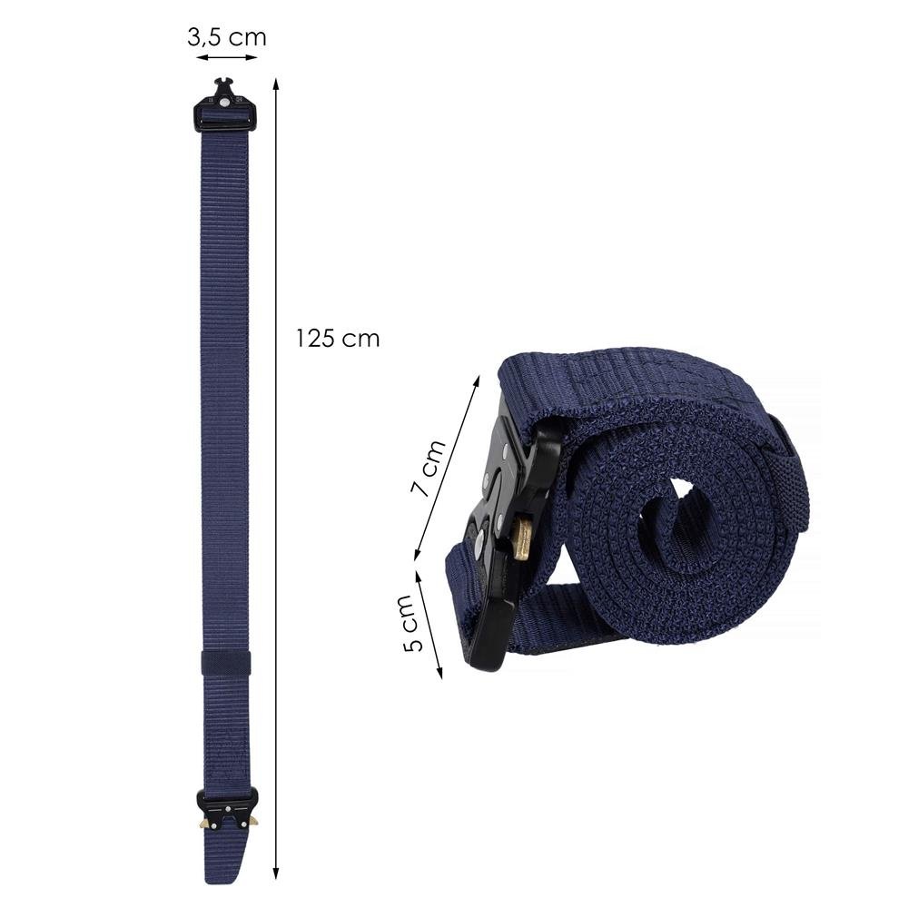 Curea centura Tactical Combat pentru barbati 3.5 x 125 cm, rezistent, albastru inchis - imagine 23