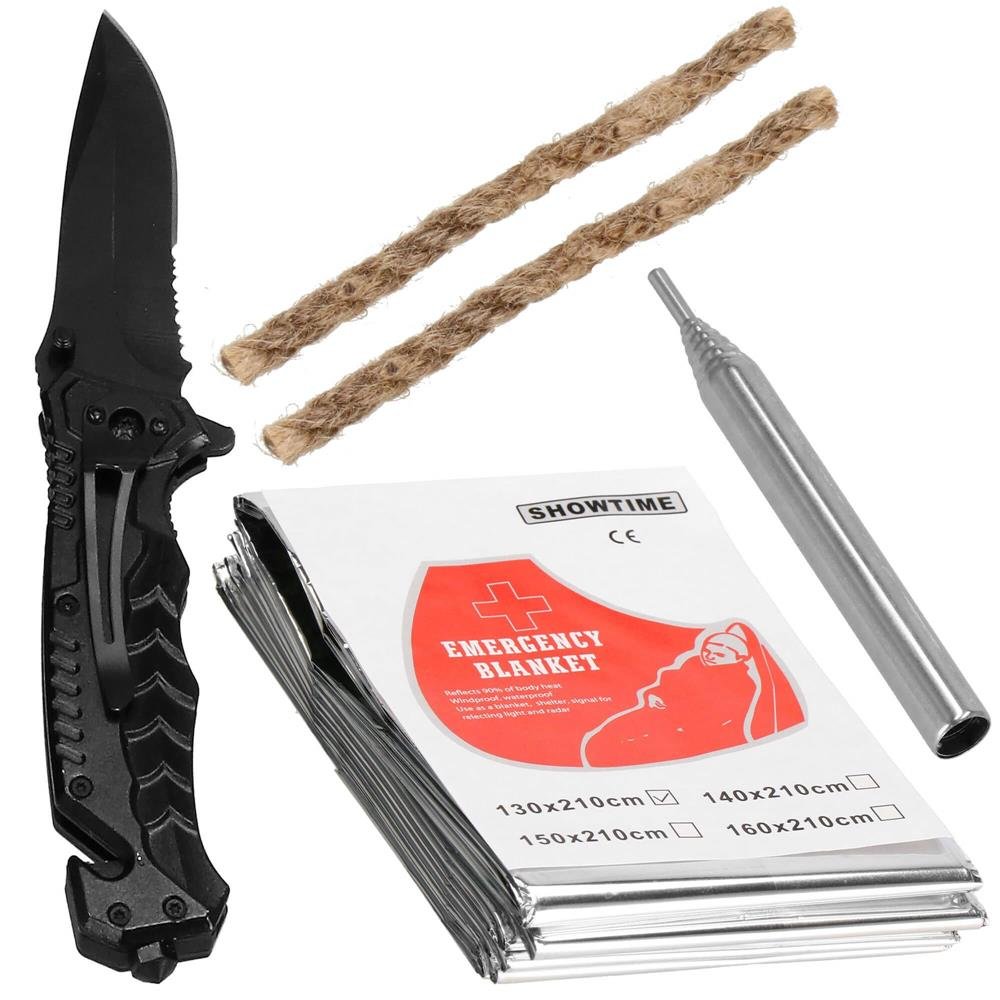 Kit de supravietuire turistic multifunctional camping, vanatoare, pescuit, 21 piese - imagine 19