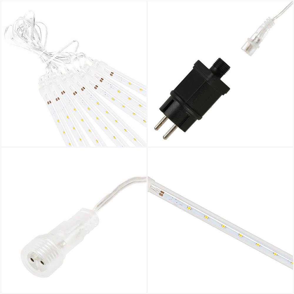 (DL) Instalatie de Craciun, 8 tuburi, 30cm, 144 LED, ploaie de meteoriti, galben - imagine 11
